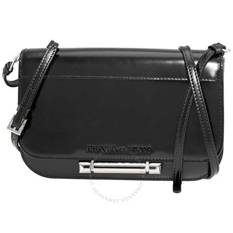 Prada Sybille Leather Handbag, Black 